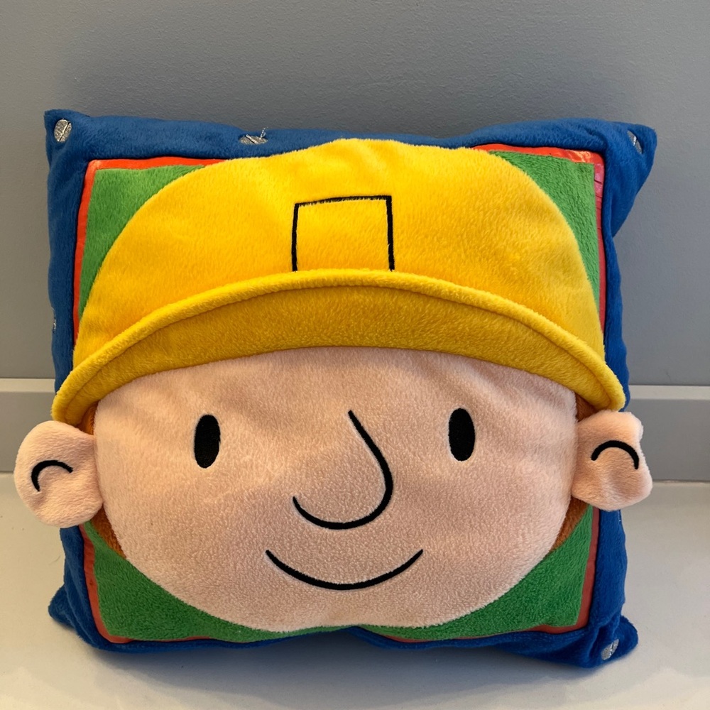 Colorful Bob the Builder vintage Cartoon Character Pillow